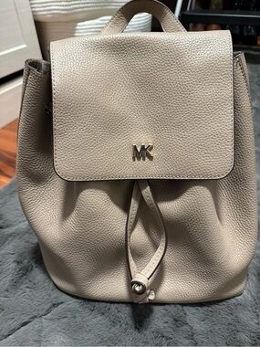 Michael Kors Pebbled Leather Backpack in Taupe
